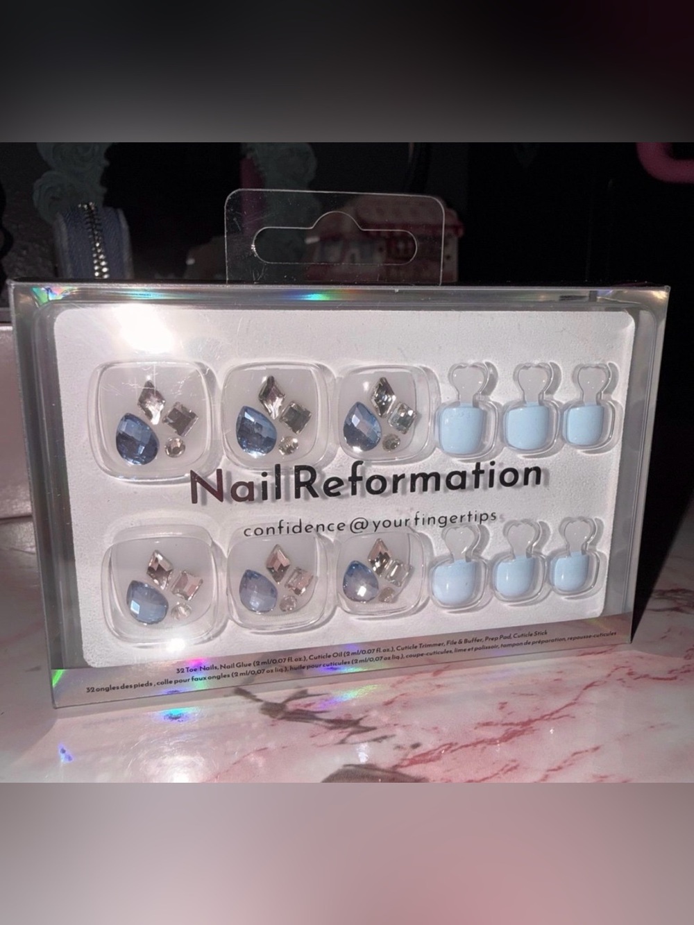 Nail Reformation Blue Jewel Toe Nail Set
